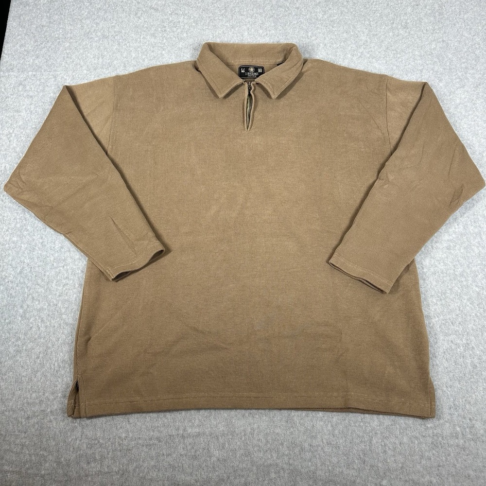 J Riggings‎ Sportswear Men's 1/4 Zip Pullover Tight Knit Sweater Brown Size Xl